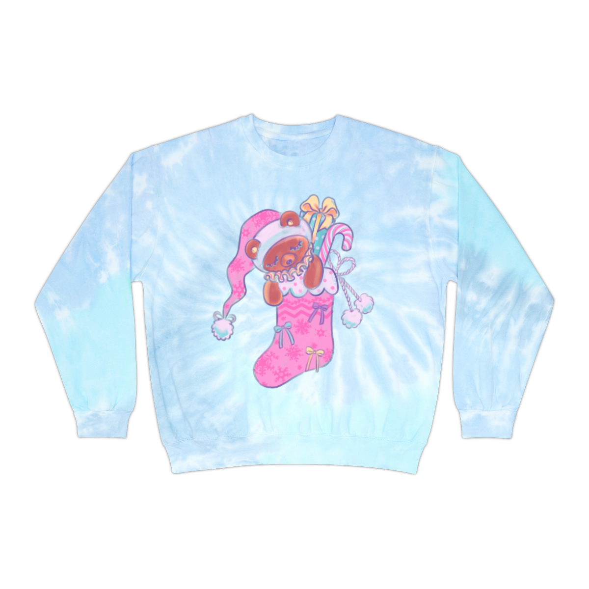 Sweet Yule Stocking Unisex Tie-Dye Sweatshirt - Image 7