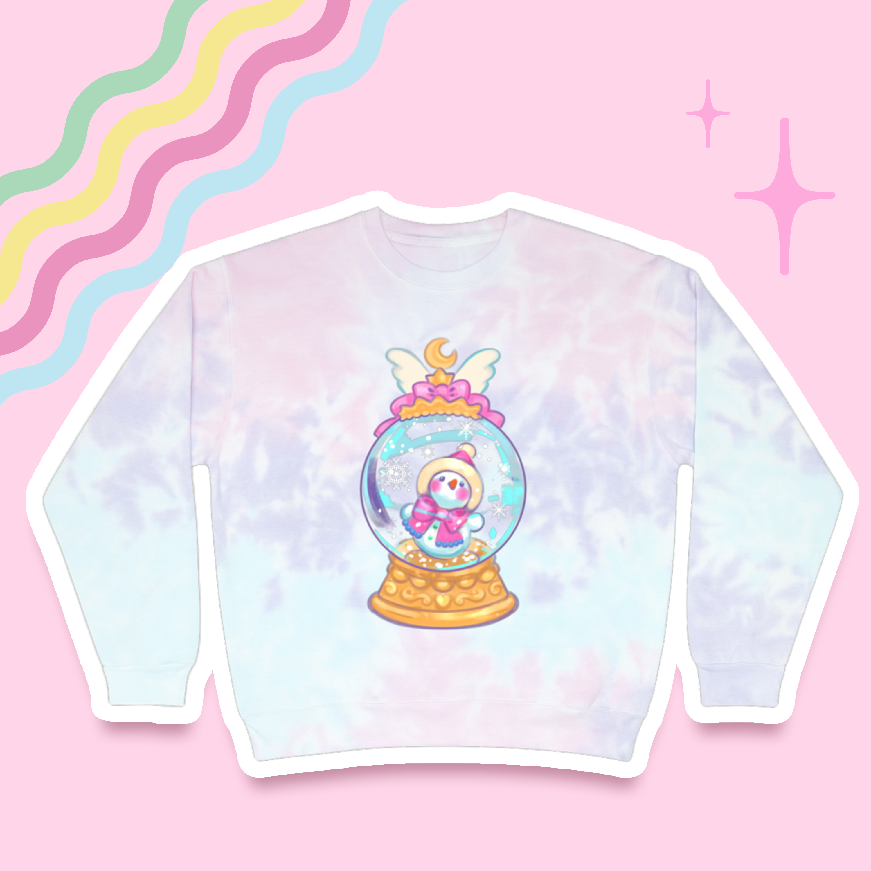 Cotton Candy Snow Dome Unisex Tie-Dye Sweatshirt