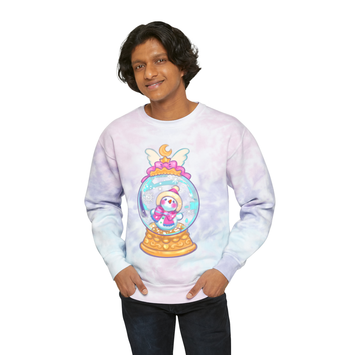 Cotton Candy Snow Dome Unisex Tie-Dye Sweatshirt - Image 5