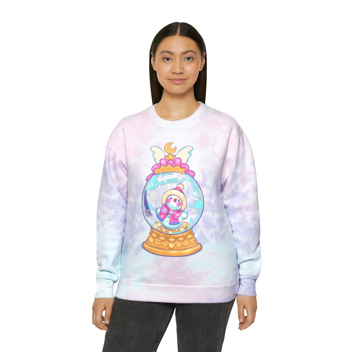 Cotton Candy Snow Dome Unisex Tie-Dye Sweatshirt - Image 7