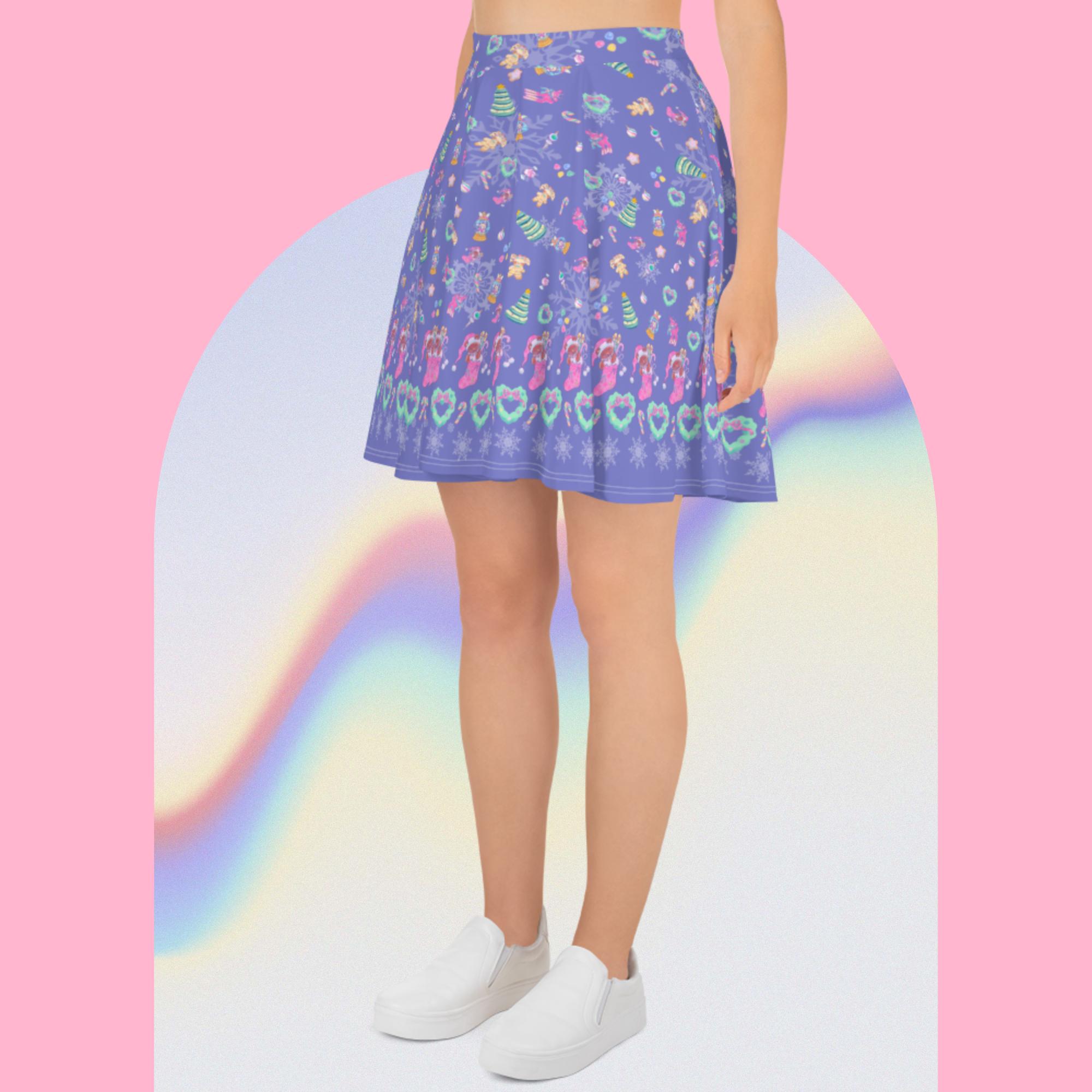 Minty Tinsel Skater Skirt - Image 6