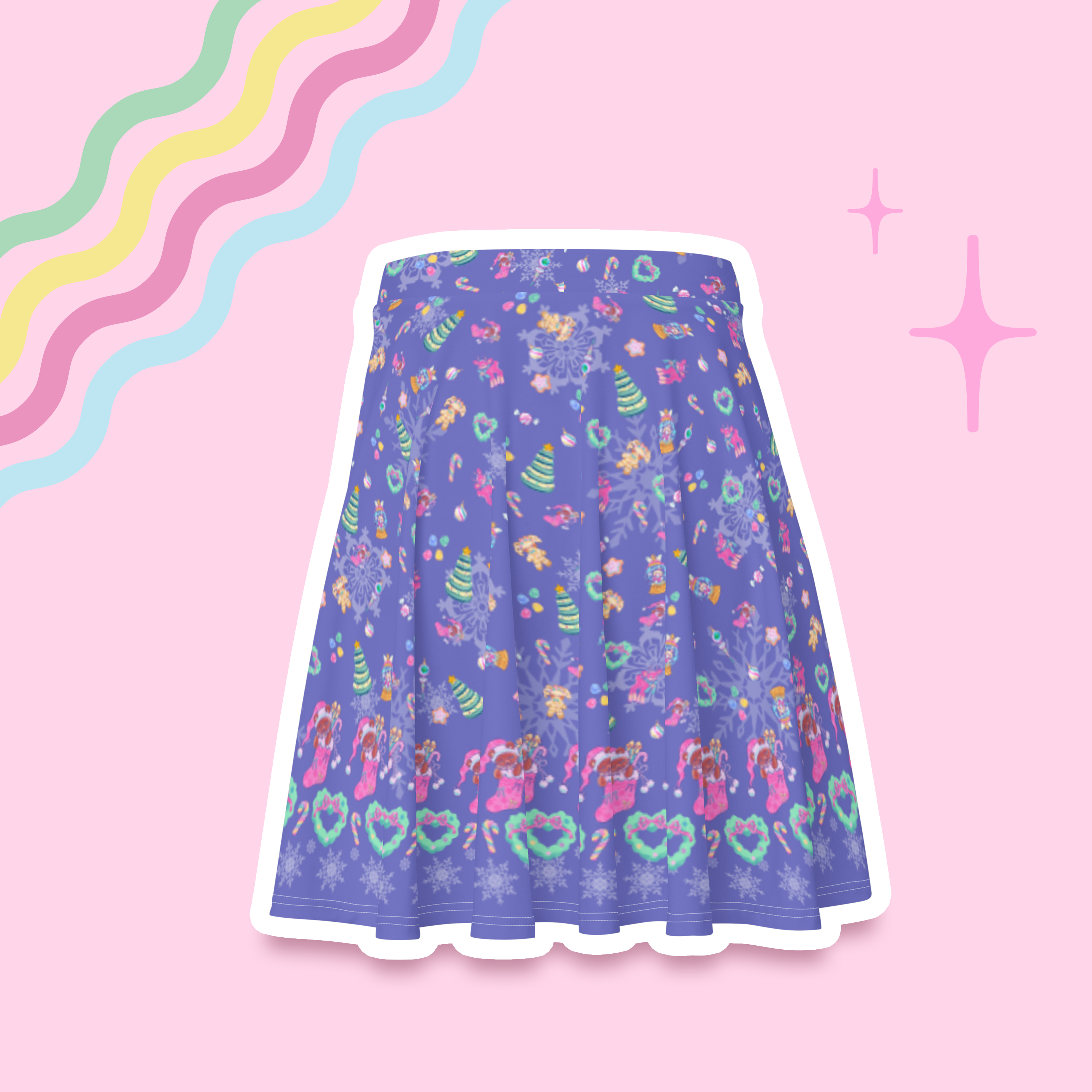 Minty Tinsel Skater Skirt - Image 3